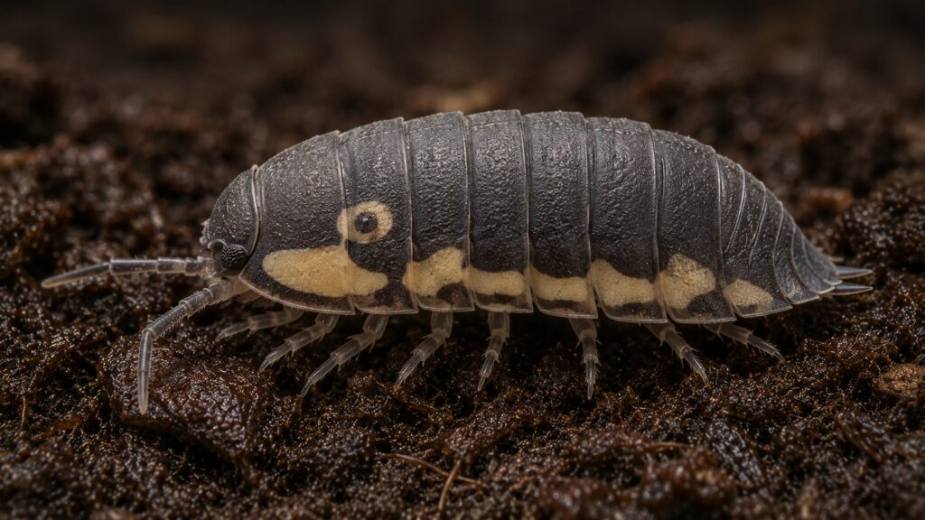 rubber ducky isopods, Rubber ducky isopod showing the cream lateral marking that resembles a duck bill